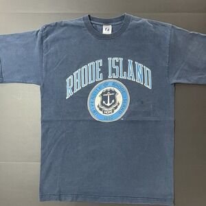 Vintage University‎ Of Rhode Island Tshirt Men's L Logo7 Blue Faded